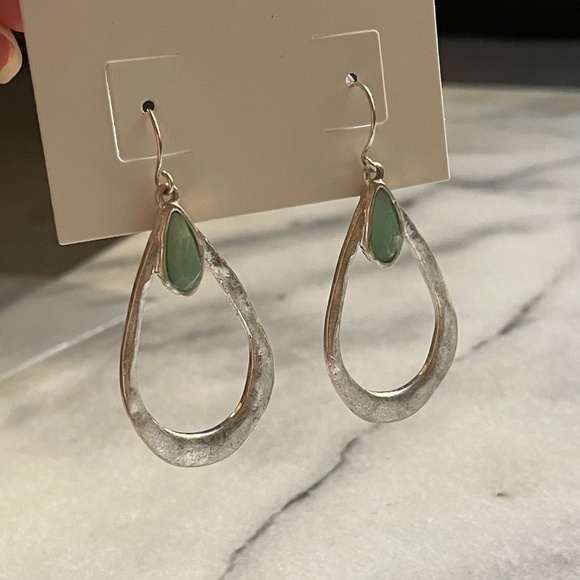The SAK Hammered Teardrop Earring - Picture 2 of 5